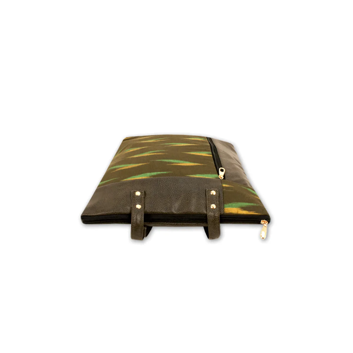 Off-beat Olive Ikat Office Bag
