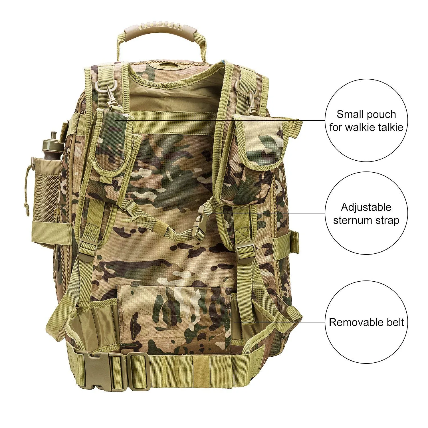 PANS Military Travel Backpack Tactical Outdoor Daypack MOLLE Bag for Hiking,Camping