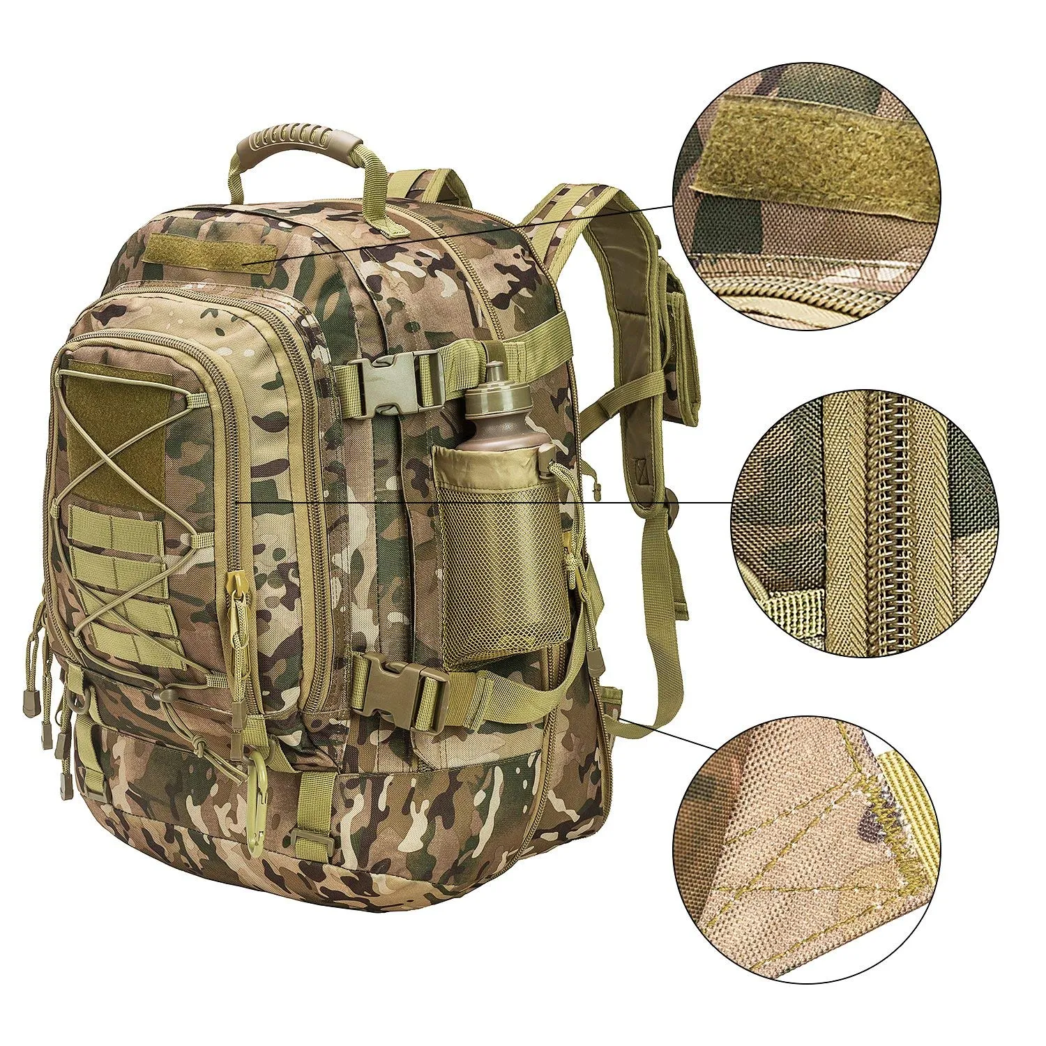 PANS Military Travel Backpack Tactical Outdoor Daypack MOLLE Bag for Hiking,Camping
