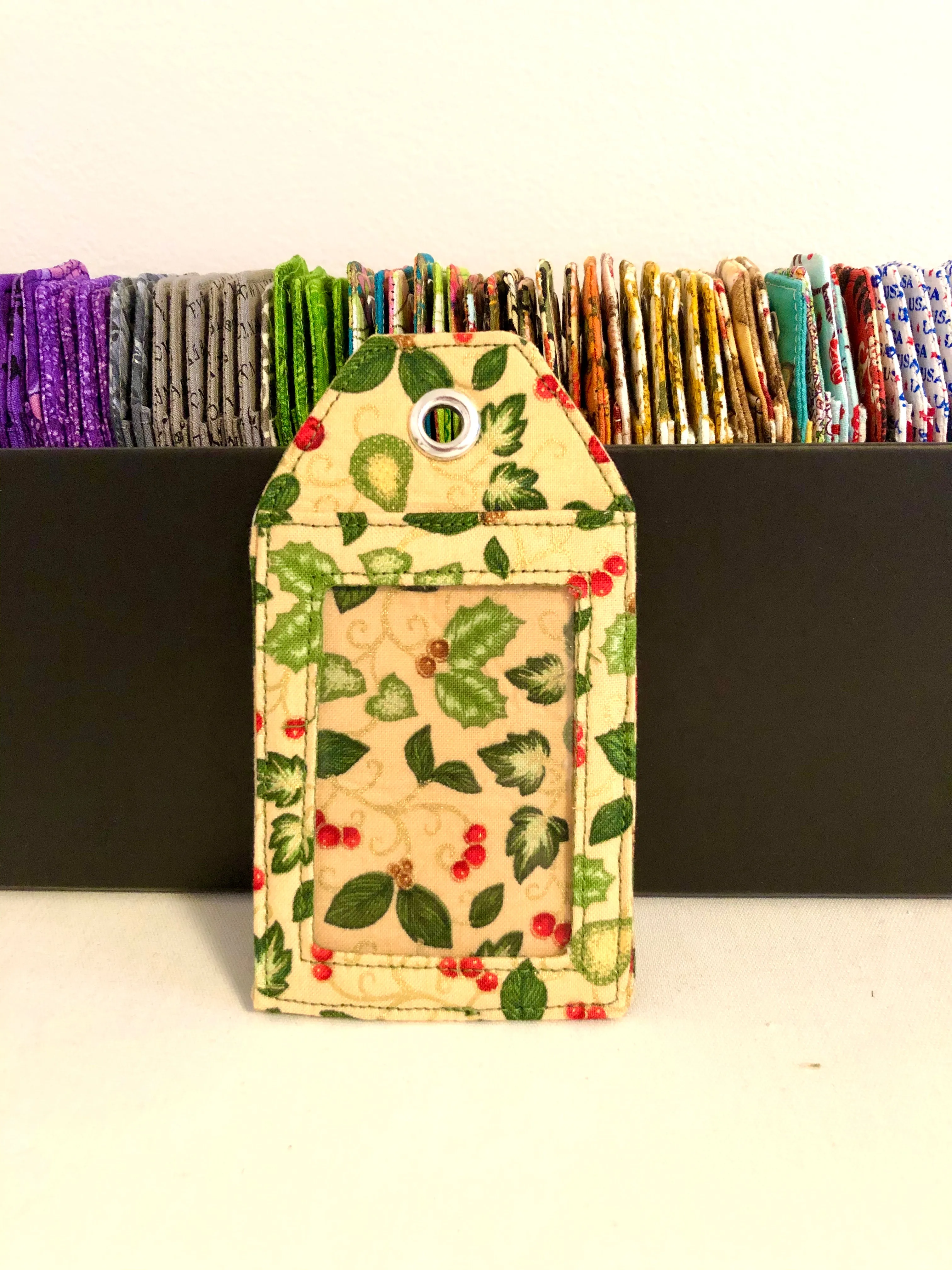 Pick any one Fabric luggage tags; name tags; ID tag -Christmas