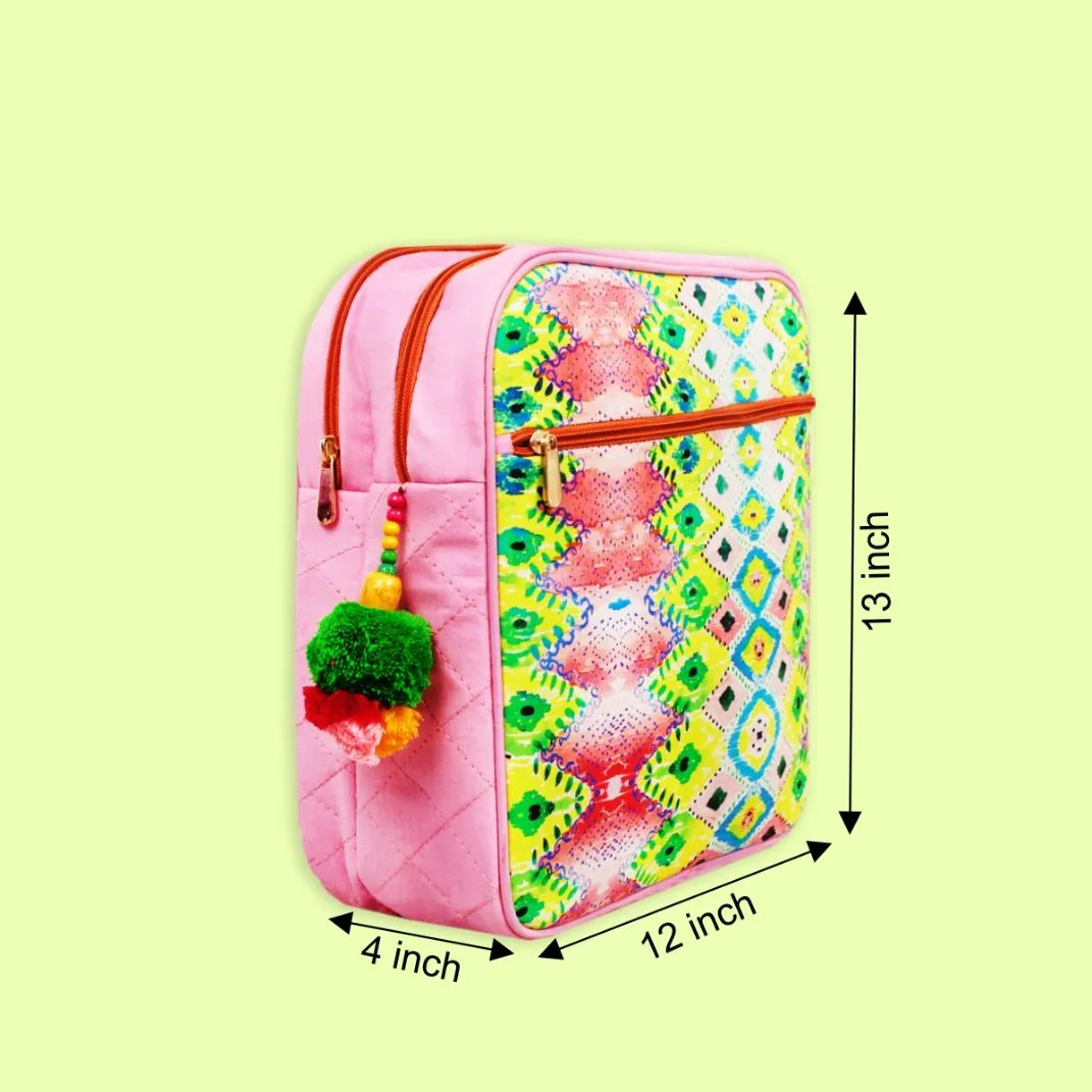 Pink Ikkat Backpack