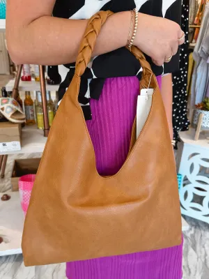 Shelly Braided Handle Hobo Tote Bag