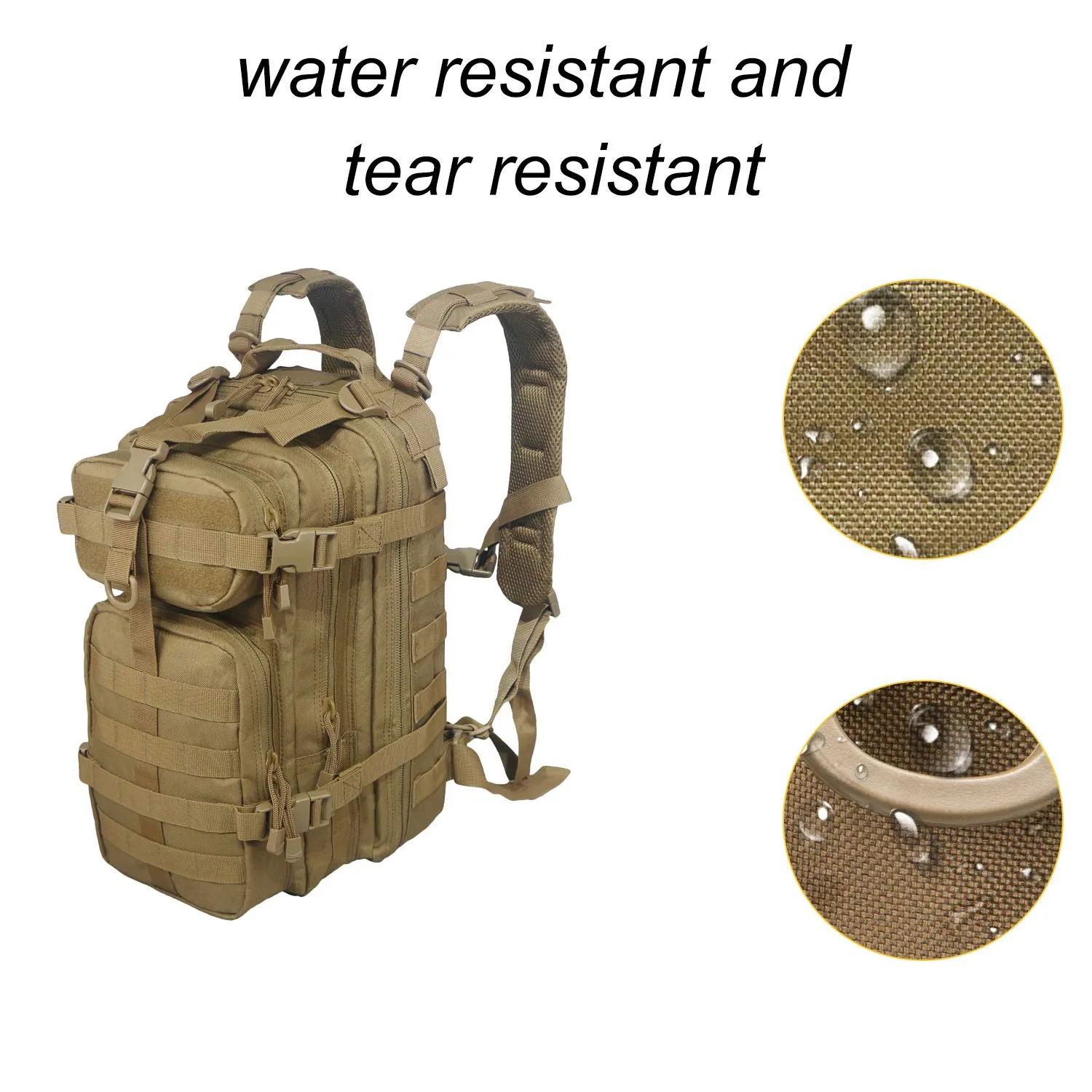 Small Military Tactical Backpack 30L Assault Backpack Tactical Bag Tan