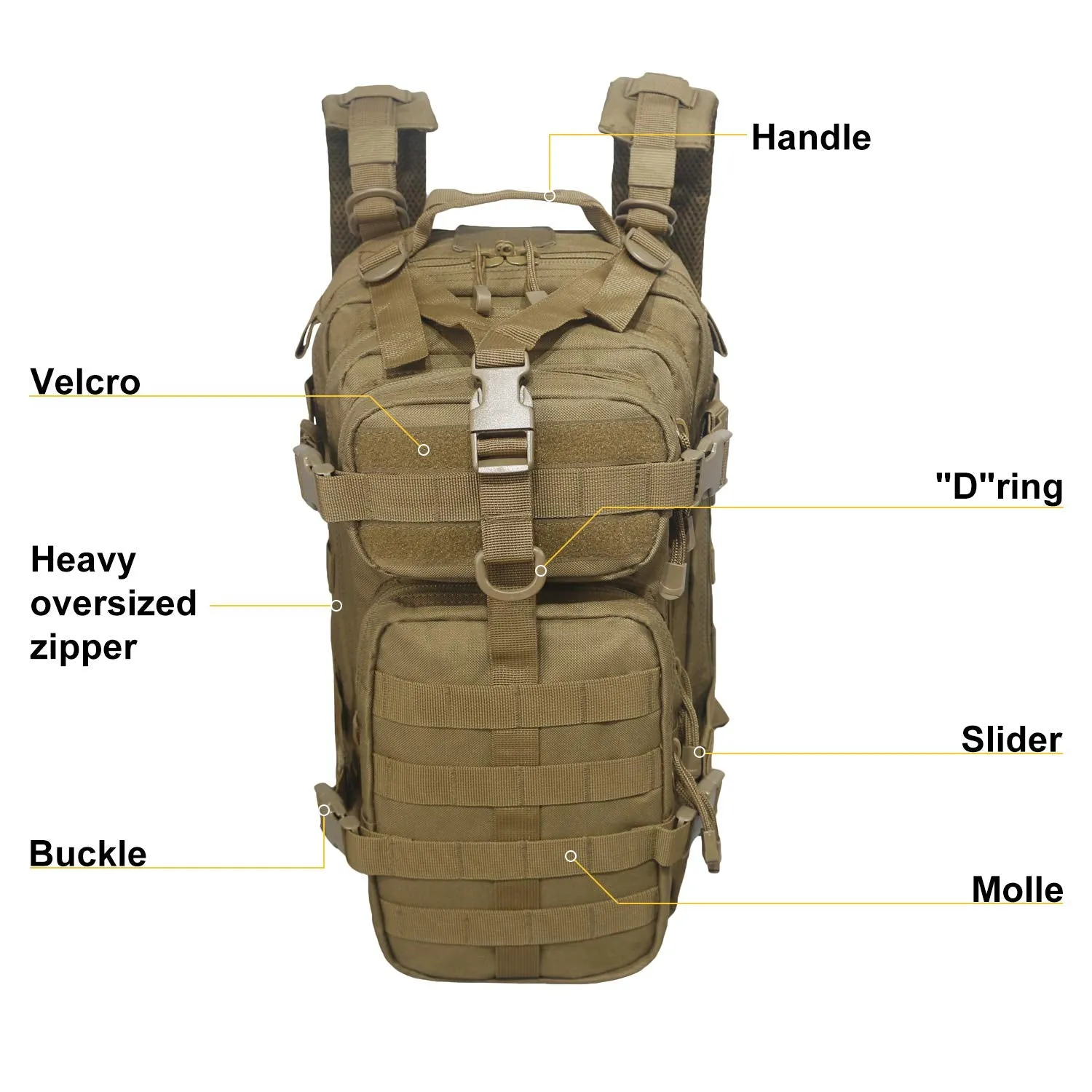 Small Military Tactical Backpack 30L Assault Backpack Tactical Bag Tan