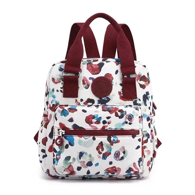 Sohiwoo Girl Outdoor Bag Backpack Hiking Top-handle Printing High Quality Female Women Bag Nylon Rucksack Flower Shoulder Trekking