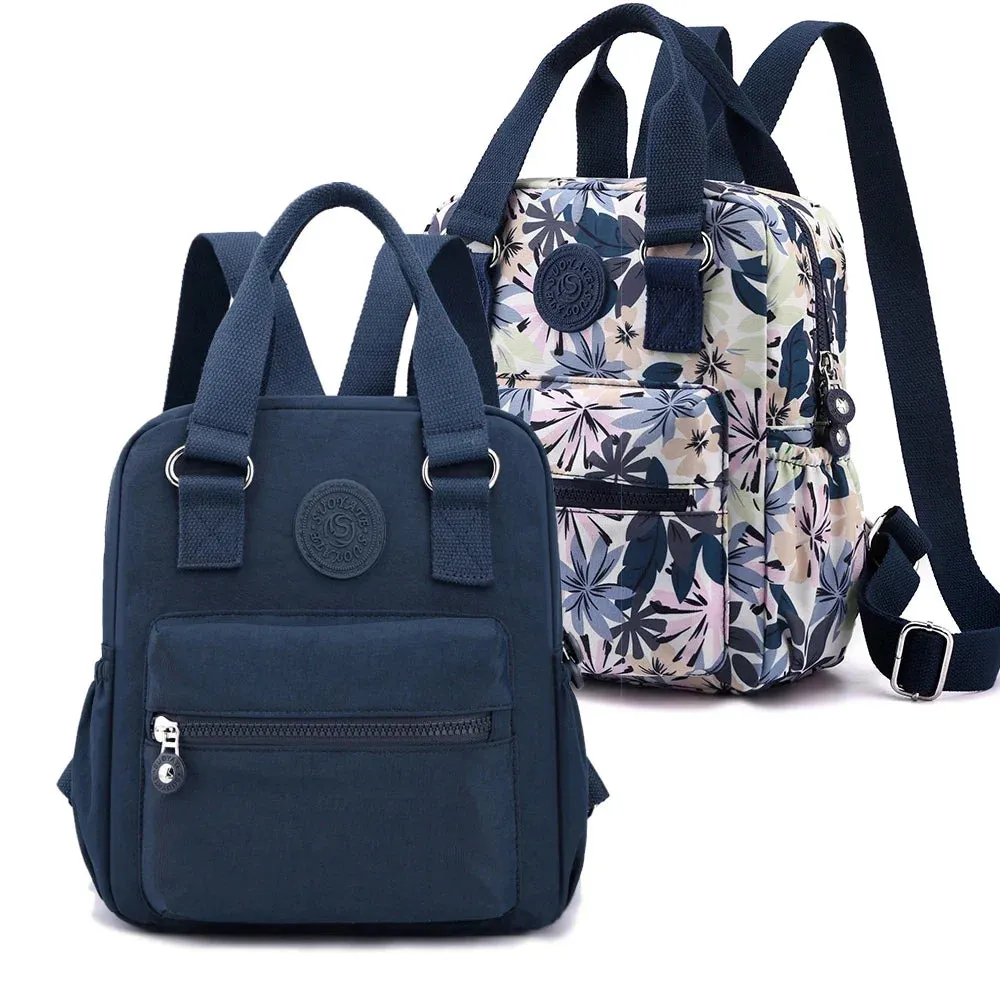 Sohiwoo Girl Outdoor Bag Backpack Hiking Top-handle Printing High Quality Female Women Bag Nylon Rucksack Flower Shoulder Trekking