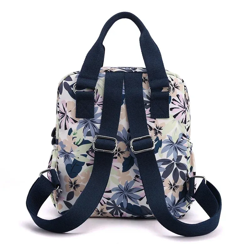 Sohiwoo Girl Outdoor Bag Backpack Hiking Top-handle Printing High Quality Female Women Bag Nylon Rucksack Flower Shoulder Trekking