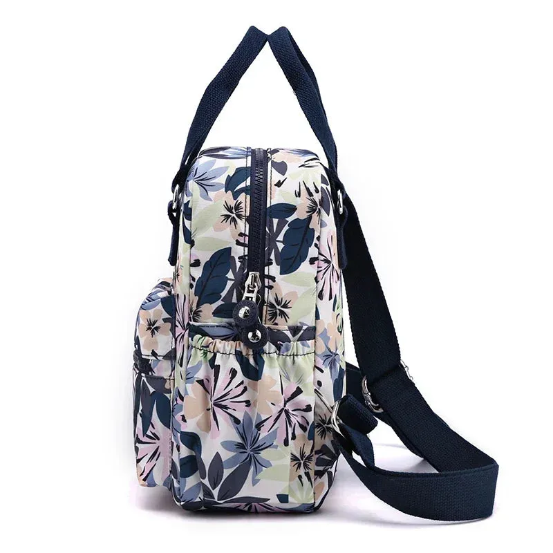 Sohiwoo Girl Outdoor Bag Backpack Hiking Top-handle Printing High Quality Female Women Bag Nylon Rucksack Flower Shoulder Trekking