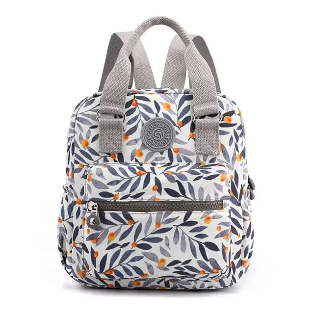 Sohiwoo Girl Outdoor Bag Backpack Hiking Top-handle Printing High Quality Female Women Bag Nylon Rucksack Flower Shoulder Trekking