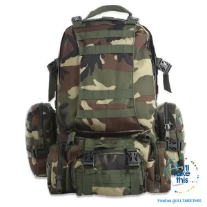 Tactical Camouflage Backpack HUGE 50L Outdoor Sport, Climbing, Hiking, Camping, Travel Sports Bag