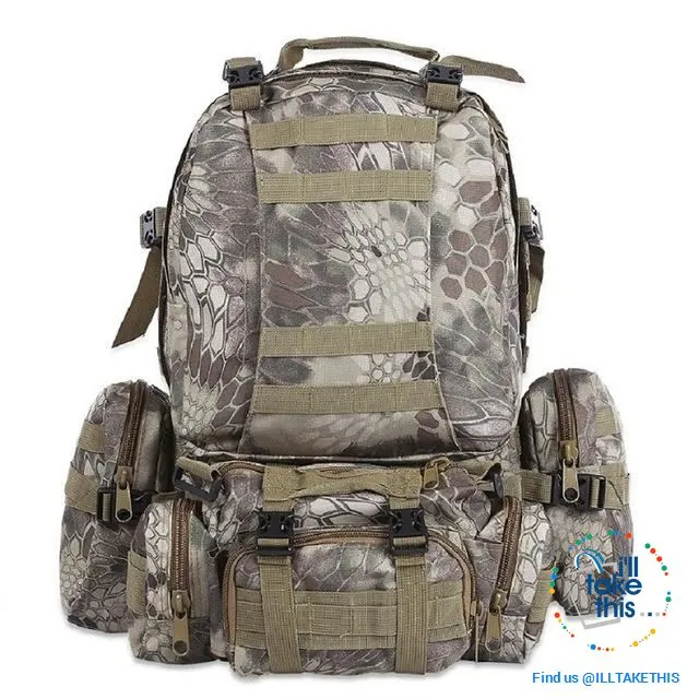 Tactical Camouflage Backpack HUGE 50L Outdoor Sport, Climbing, Hiking, Camping, Travel Sports Bag