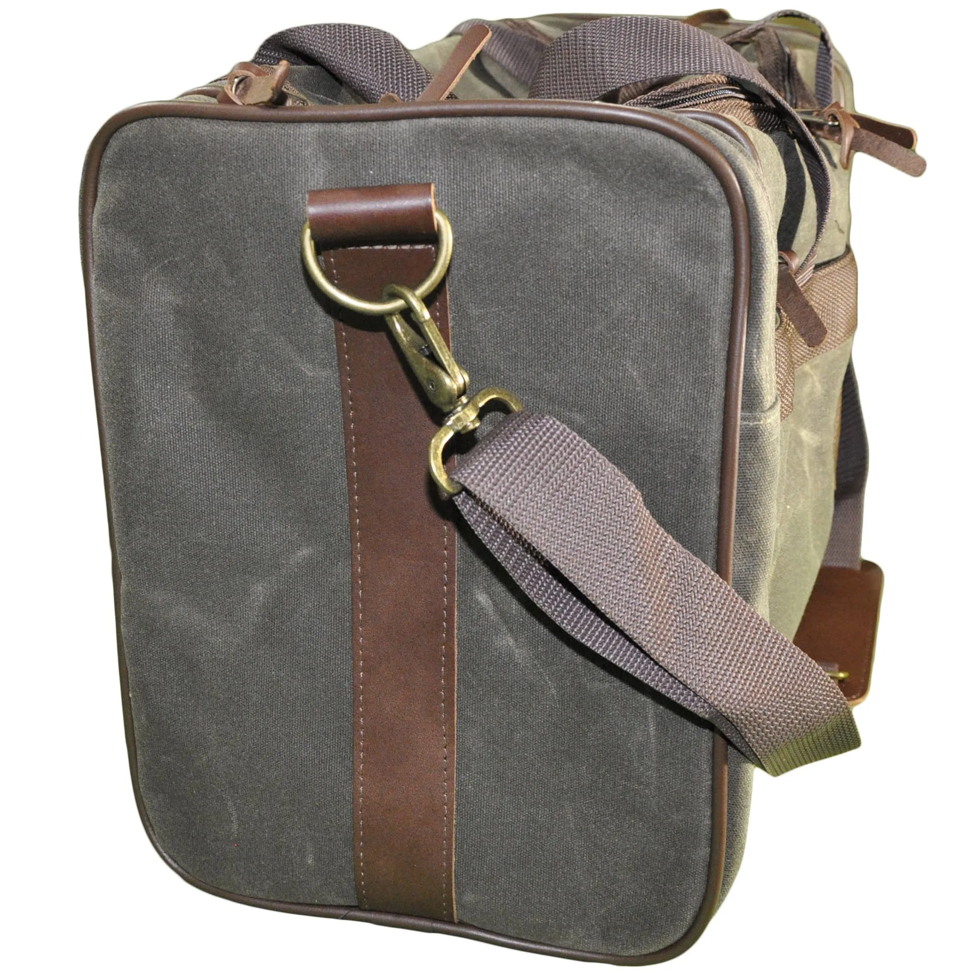 Tag Safari Duffle Bag - Waxed Canvas - Olive Green