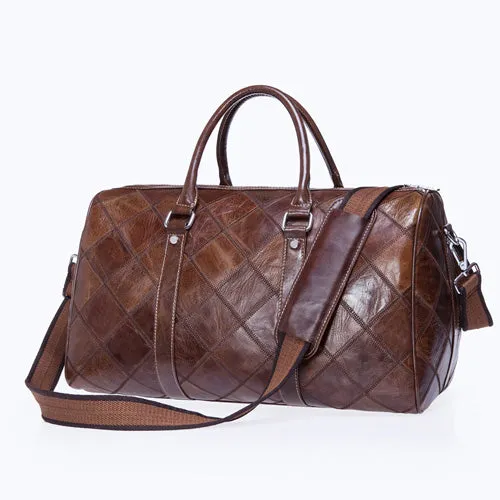 Travel Bag for Luggage Genuine Leather Duffle Suitcase Carry on Big Weekend