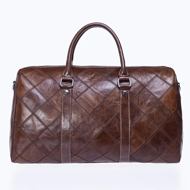 Travel Bag for Luggage Genuine Leather Duffle Suitcase Carry on Big Weekend