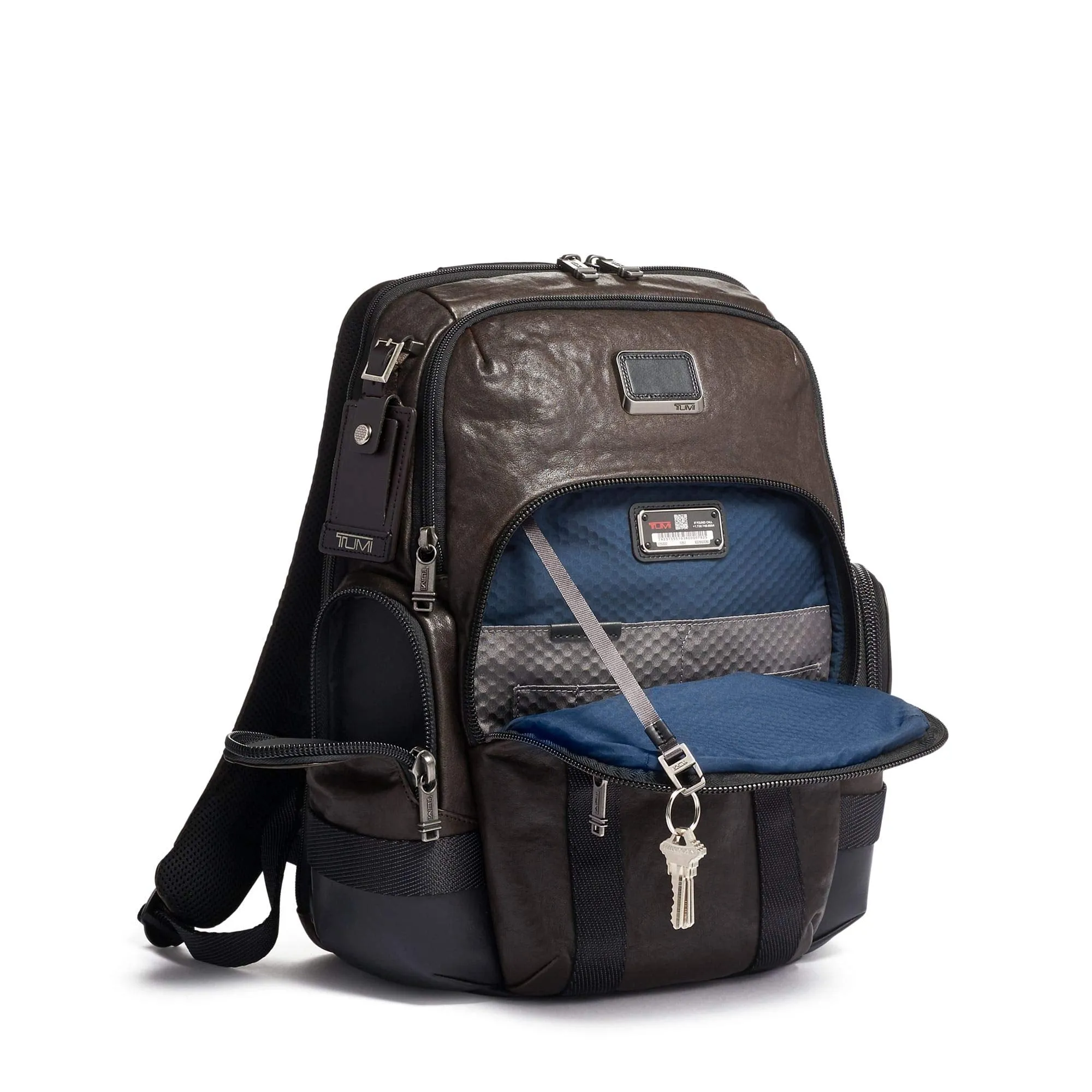 TUMI - Alpha Bravo Nathan Leather Laptop Backpack - 15 Inch Computer Bag for Men and Women - Dark Brown