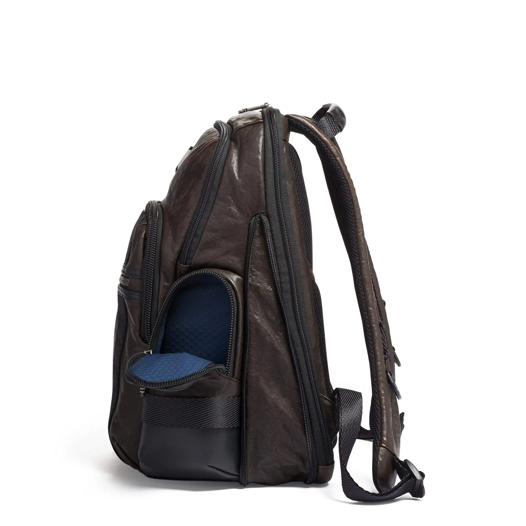 TUMI - Alpha Bravo Nathan Leather Laptop Backpack - 15 Inch Computer Bag for Men and Women - Dark Brown