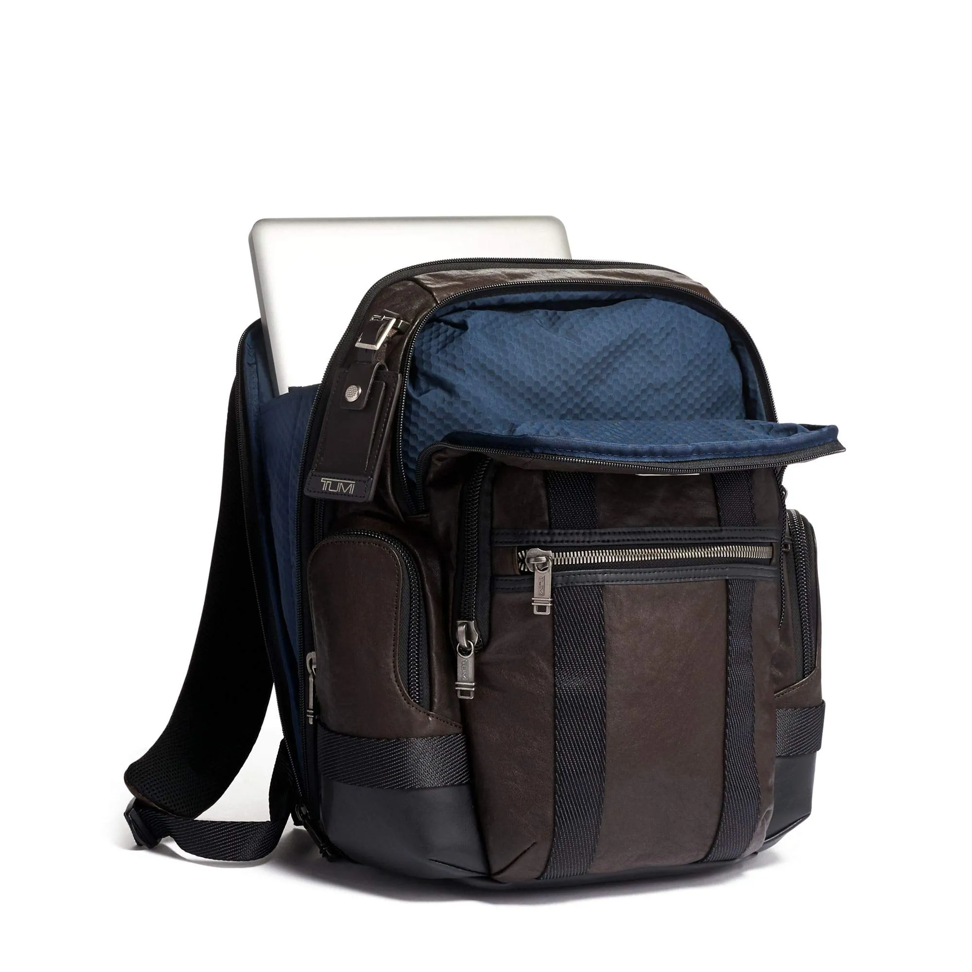 TUMI - Alpha Bravo Nathan Leather Laptop Backpack - 15 Inch Computer Bag for Men and Women - Dark Brown