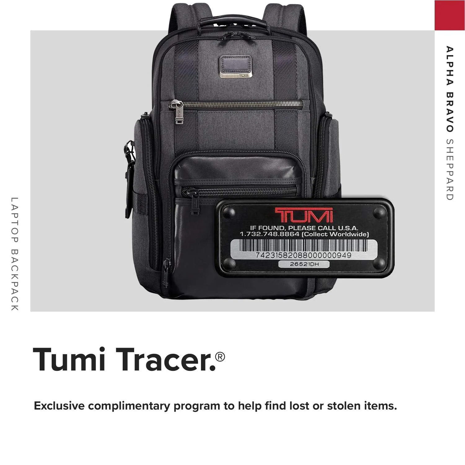 TUMI - Alpha Bravo Sheppard Deluxe Brief Pack Laptop Backpack - 15 Inch Computer Bag for Men and Women - Anthracite