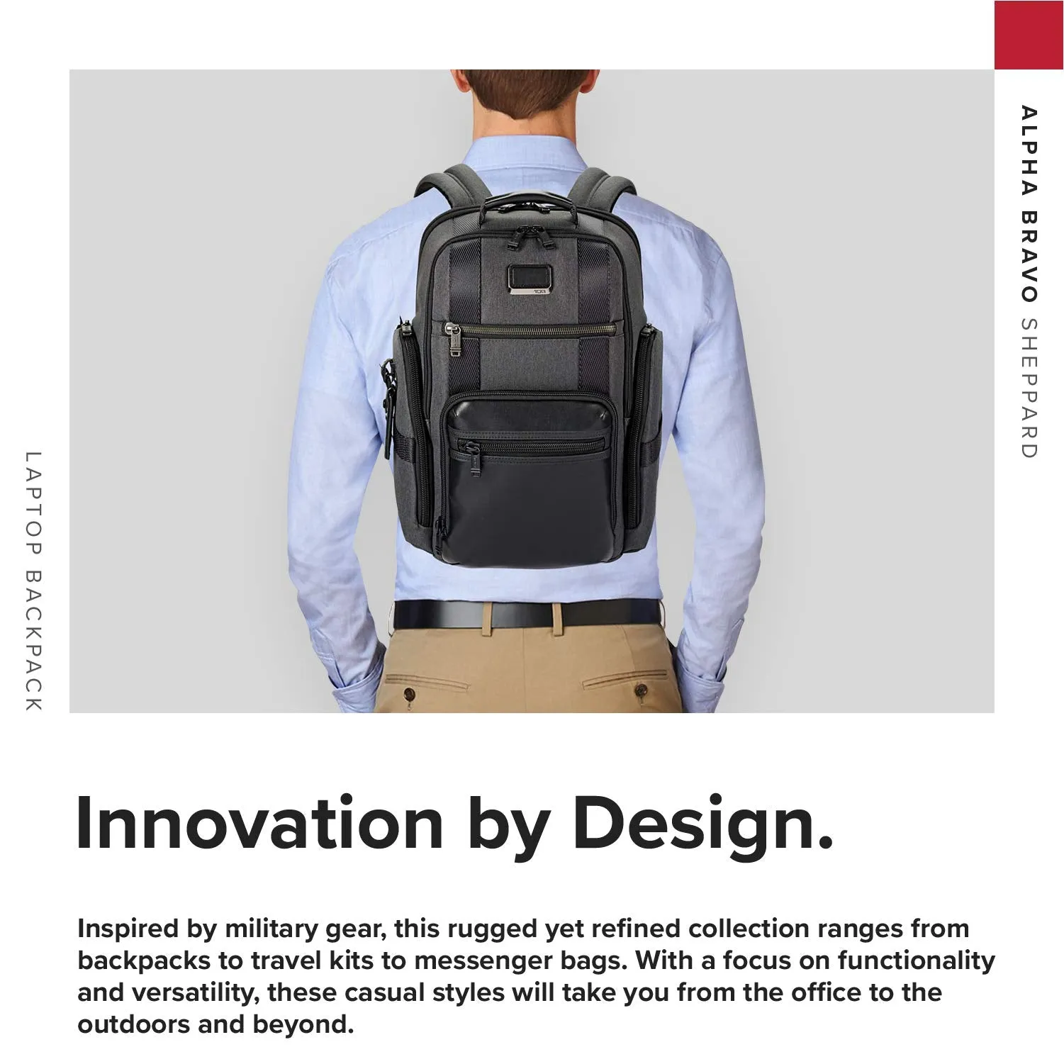 TUMI - Alpha Bravo Sheppard Deluxe Brief Pack Laptop Backpack - 15 Inch Computer Bag for Men and Women - Anthracite