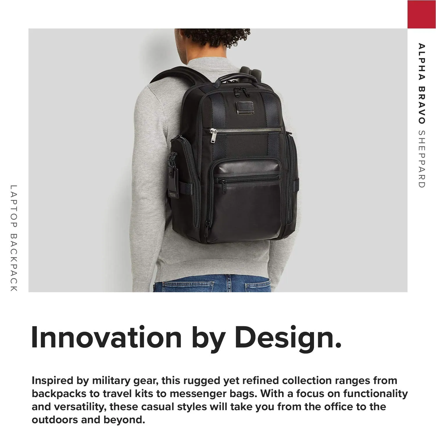 TUMI - Alpha Bravo Sheppard Deluxe Brief Pack Laptop Backpack - 15 Inch Computer Bag for Men and Women - Grey Highlands Print