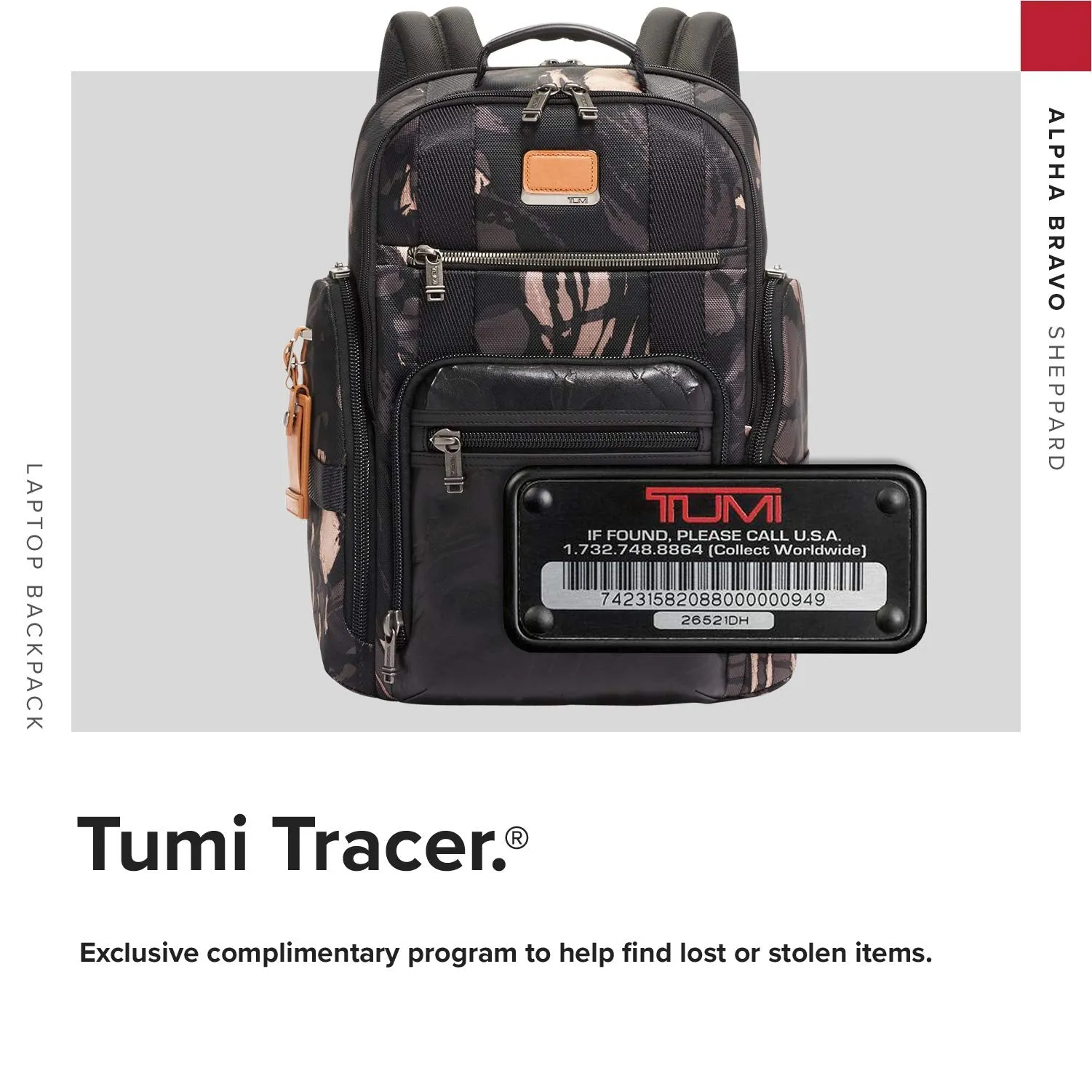 TUMI - Alpha Bravo Sheppard Deluxe Brief Pack Laptop Backpack - 15 Inch Computer Bag for Men and Women - Grey Highlands Print