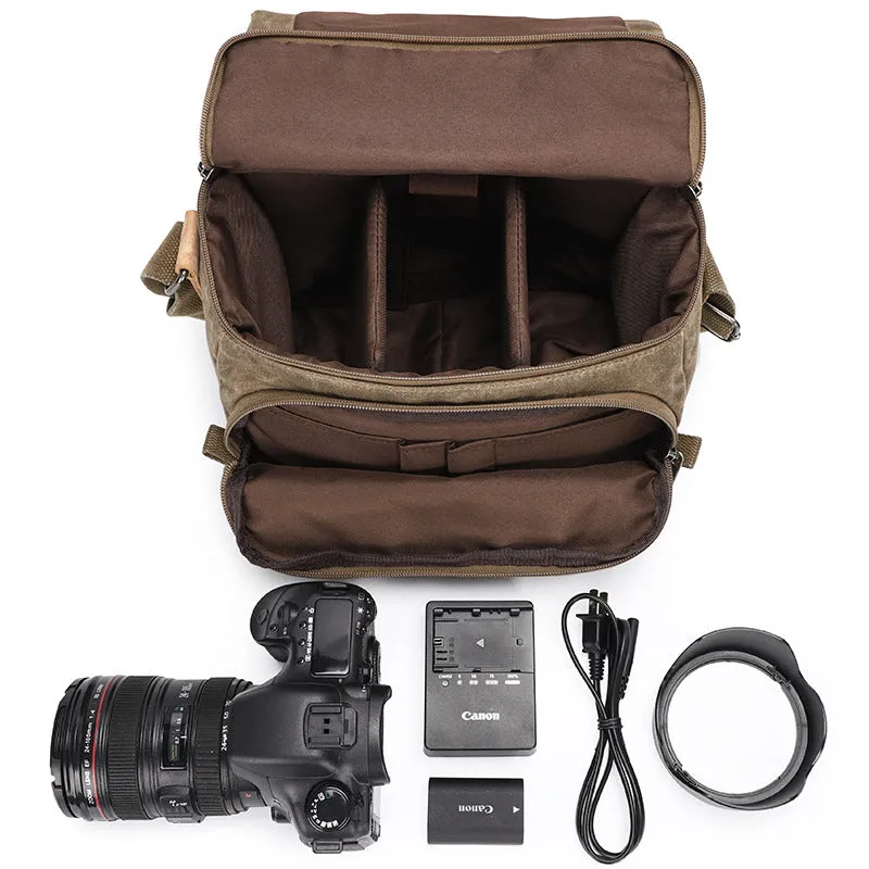 Waterproof Canvas Camera Bag for Men Women - DSLR Camera Backpack