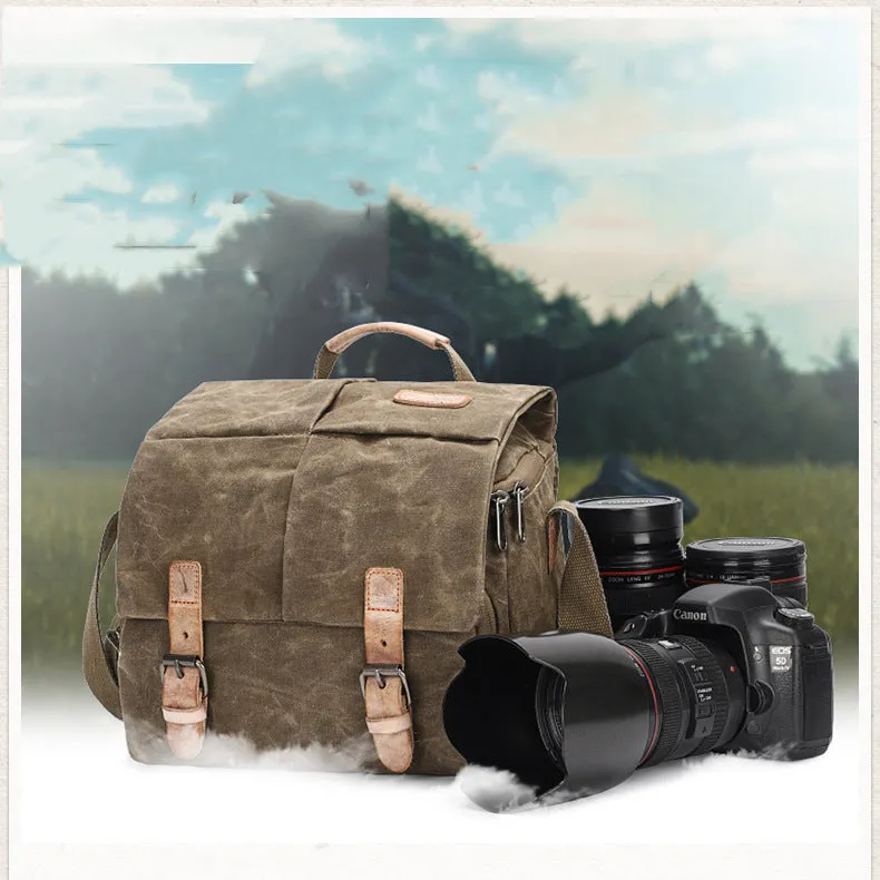 Waterproof Canvas Camera Bag for Men Women - DSLR Camera Backpack