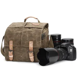 Waterproof Canvas Camera Bag for Men Women - DSLR Camera Backpack