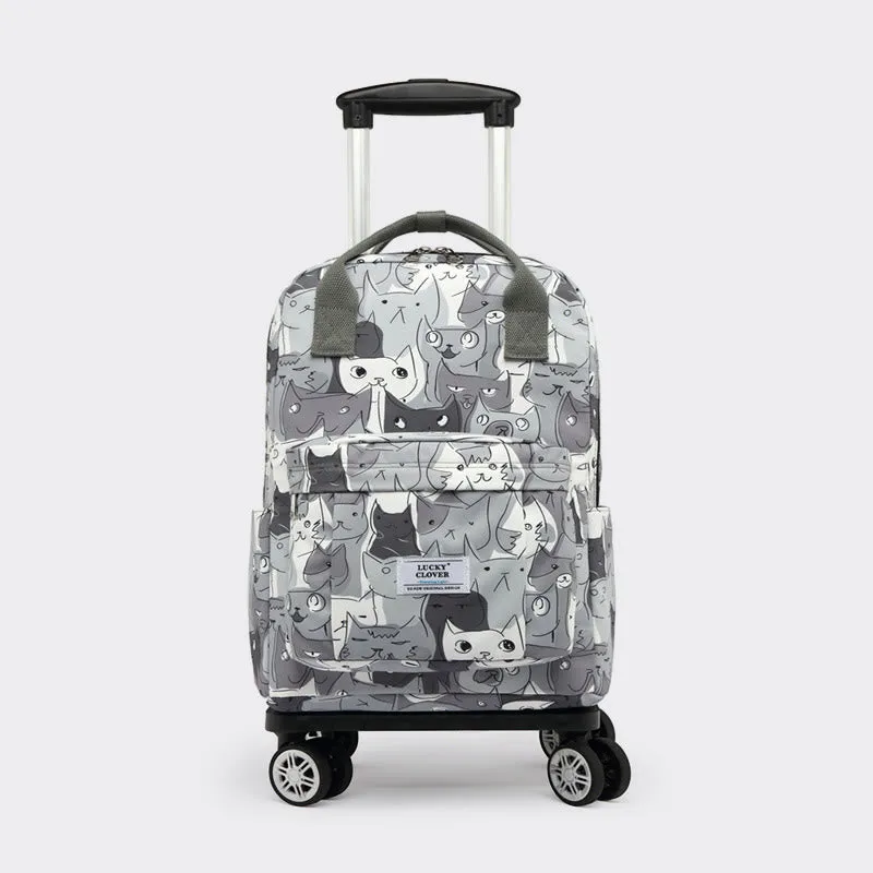 Waterproof Travel Tote Bag Trolley Bag Folding Backpack with Wheels